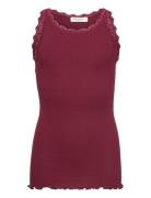 Rosemunde Kids Beatha Silk Top W/ Lace Burgundy