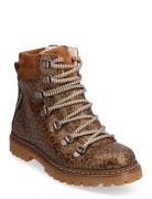 Boots - Flat - With Lace And Zip Vinterkängor Med Snörning Brown ANGUL...