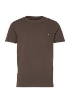 Kolding Organic Tee S/S Tops T-shirts Short-sleeved Brown Clean Cut Co...