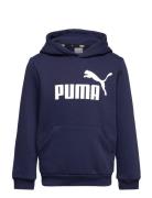 PUMA Ess Big Logo Hoodie Fl B Marinblå