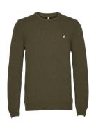 Lyle & Scott Crew Neck Lambswool Blend Jumper Khaki Green