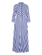 Yassavanna Long Shirt Dress S. Noos Maxiklänning Festklänning Blue YAS