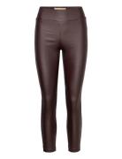 Sc-Pam Bottoms Trousers Leather Leggings-Byxor Brown Soyaconcept