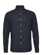 Douglas Bd Linen Shirt Ls Designers Shirts Casual Navy Morris