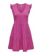 Onlmay Cap Sleev Fril Dress Jrs Noos Kort Klänning Pink ONLY