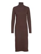 Milasz Roll Neck Long Dress Knälång Klänning Brown Saint Tropez