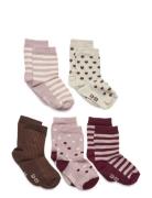 Sock W. Pattern Sockor Strumpor Multi/patterned Minymo