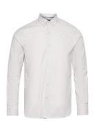 Oxford Stretch Stripe L/S Tops Shirts Casual Cream Clean Cut Copenhage...