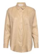 Linen Shirt Tops Shirts Long-sleeved Beige Rosemunde