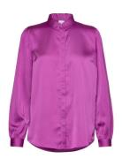 Viellette Satin L/S Shirt/Su - Tops Shirts Long-sleeved Purple Vila