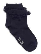 Ankle Sock W. Lace Sockor Strumpor Blue Minymo