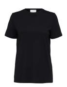 Slfmyessential Ss O-Neck Tee Tops T-shirts & Tops Short-sleeved Black ...