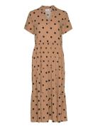 Edasz Ss Maxi Dress Knälång Klänning Brown Saint Tropez