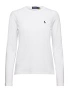 Long-Sleeve Jersey Crewneck Tee Tops T-shirts & Tops Long-sleeved Whit...