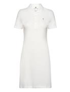 1985 Slim Pique Polo Dress Ss Kort Klänning White Tommy Hilfiger