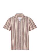 Lawson Stripe Ss Shirt Designers Shirts Short-sleeved Red Les Deux