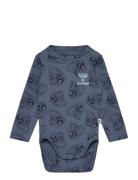 Hmlsneaker Body L/S Långärmad Bodysuit Blue Hummel