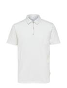 Selected Homme Slhrelax-Terry Ss Zip Polo Ex Vit