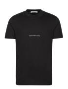 Institutional Tee Tops T-shirts Short-sleeved Black Calvin Klein Jeans