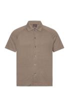 Albin Reg Shirt S-S Designers Shirts Short-sleeved Brown Oscar Jacobso...