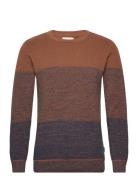 Pullover Tops Knitwear Round Necks Brown Blend