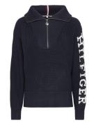 Placed Hilfiger 1/2 Zip Sweater Tops Knitwear Jumpers Navy Tommy Hilfi...