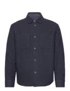 Jacob Check Wool Hybrid Tops Overshirts Navy Les Deux