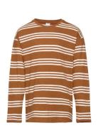 Top Ls Essential Stripe Tops T-shirts Long-sleeved T-shirts Brown Lind...