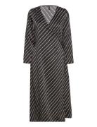 Onlthalia L/S Wrap Midi Dress Bf Ptm Knälång Klänning Black ONLY