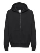 Sweatshirt Hoodie W Zip Solid Tops Sweat-shirts & Hoodies Hoodies Blac...