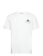 Reg Archive Shield Emb Ss T-Shirt Tops T-shirts Short-sleeved White GA...
