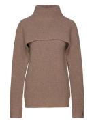 Calvin Klein Recycled Wool Overlay Sweater Brun