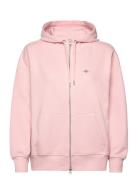 Rel Shield Zip Hoodie Tops Sweat-shirts & Hoodies Hoodies Pink GANT