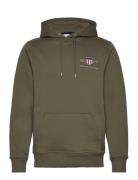 GANT Reg Medium Archive Shield Hoodie Khaki Green