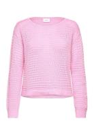 Vibellisina Boatneck L/S Knit Top - Noos Tops Knitwear Jumpers Pink Vi...