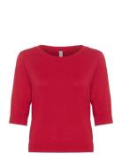 Cuannemarie Ss Ck Tops Knitwear Jumpers Red Culture