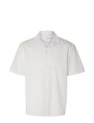 Slhrelaxnew-Linen Shirt Ss Resort Tops Shirts Short-sleeved White Sele...