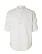 Selected Homme Slhregnew-Linen Shirt Tunic Ls Band Vit