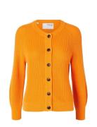 Selected Femme Slflola Ls Knit Cardigan Orange