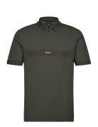Paddy 2 Sport Polos Short-sleeved Khaki Green BOSS