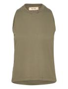 Mmfari Jersey Top Tops T-shirts & Tops Sleeveless Khaki Green MOS MOSH
