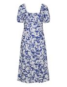 Vmfrej 2/4 Calf Dress Wvn Exp Knälång Klänning Blue Vero Moda