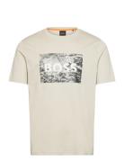 Te_Building Tops T-shirts Short-sleeved Beige BOSS