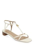 Fallon Nappa Leather Sandal Platta Sandaler White Lauren Ralph Lauren