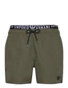 Mens Woven Boxer Badshorts Khaki Green Emporio Armani