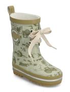 Mikk-line Printed Wellies W. Lace Grön