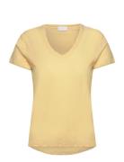 Lr-Any Tops T-shirts & Tops Short-sleeved Yellow Levete Room