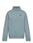 Quarter Zip Pullover Tops Knitwear Pullovers Blue Lyle & Scott