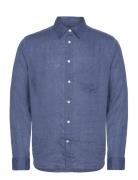 Reg Ls Clean Linen Shirt Designers Shirts Casual Blue J. Lindeberg