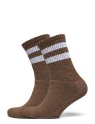 Alpacasocks&Co Merino Casual Stripes 2-Pack Brun